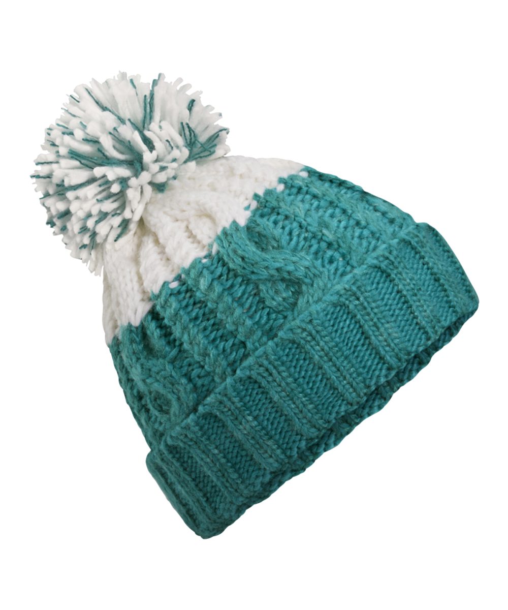 Emerald/Soft White Apres beanie