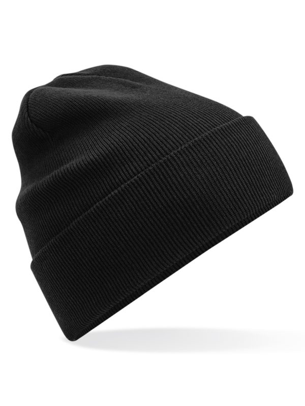 Black Organic cotton original cuffed beanie