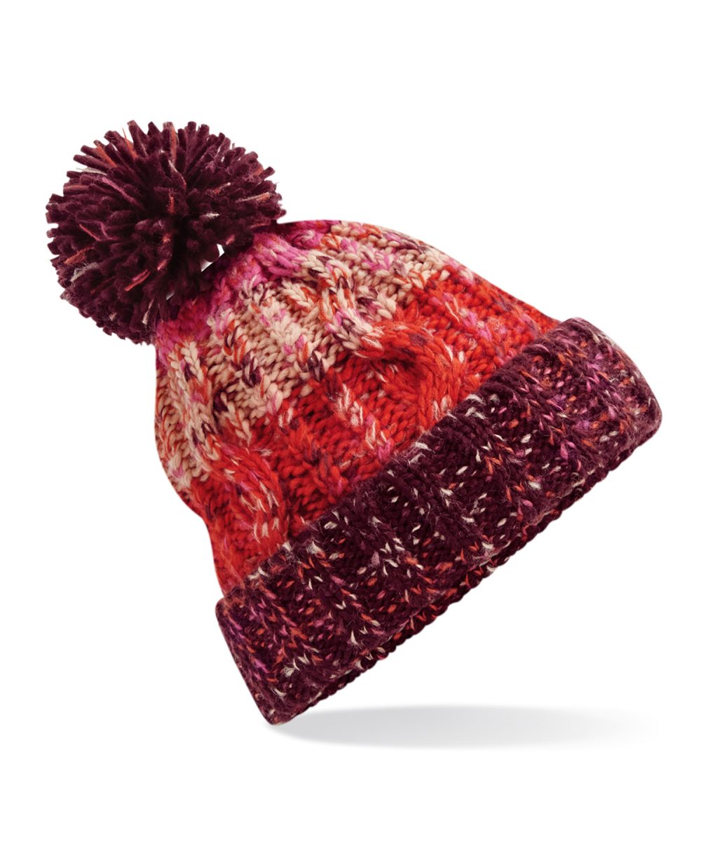 Cherry Sherbet Corkscrew pom pom beanie