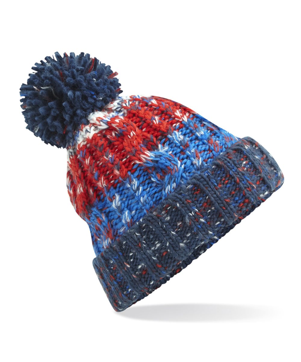 Chilli Blues Corkscrew pom pom beanie