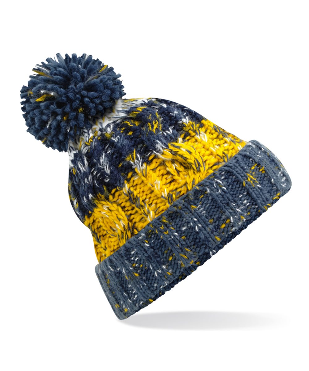 Morning Frost Corkscrew pom pom beanie