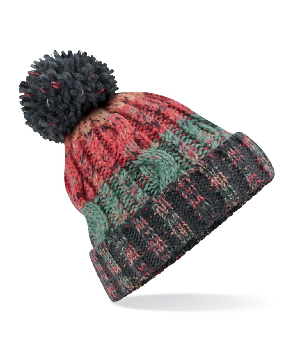 Watermelon Breeze Corkscrew pom pom beanie