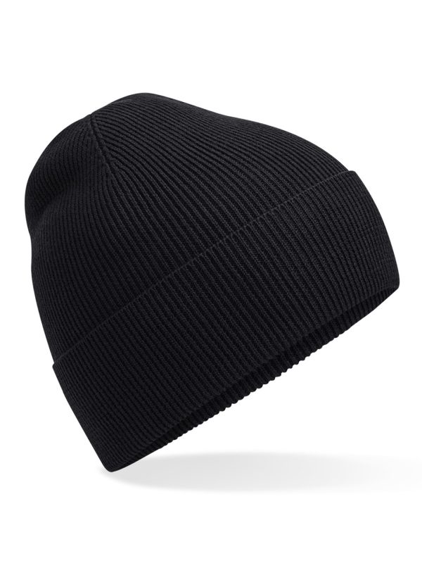 Black Organic cotton fine knit beanie