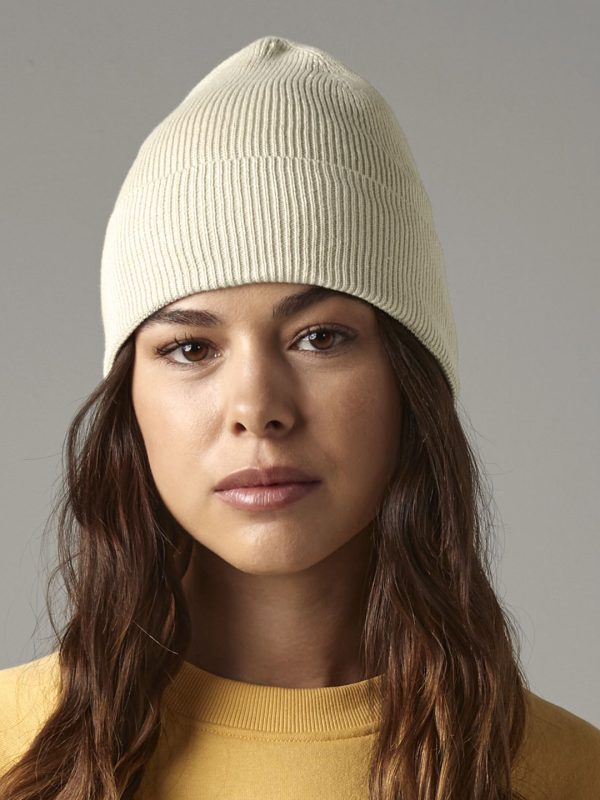 Organic cotton fine knit beanie