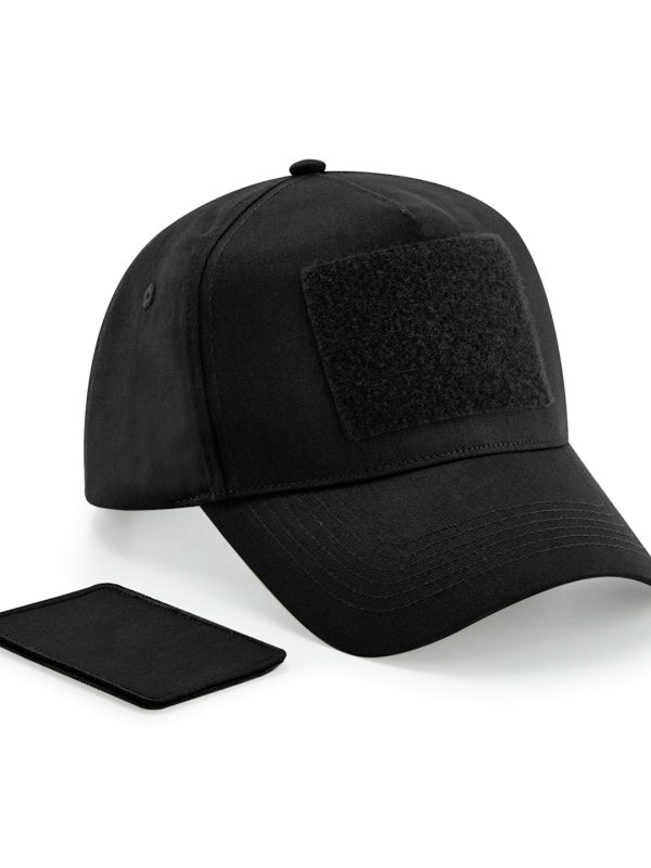 Black Removable patch 5-panel cap