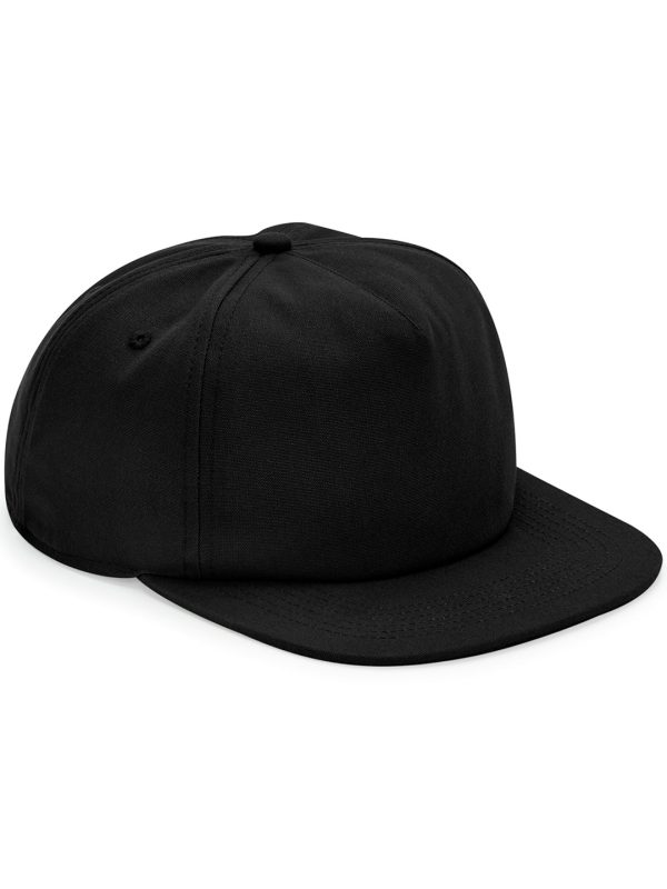 Black Organic cotton unstructured 5-panel cap