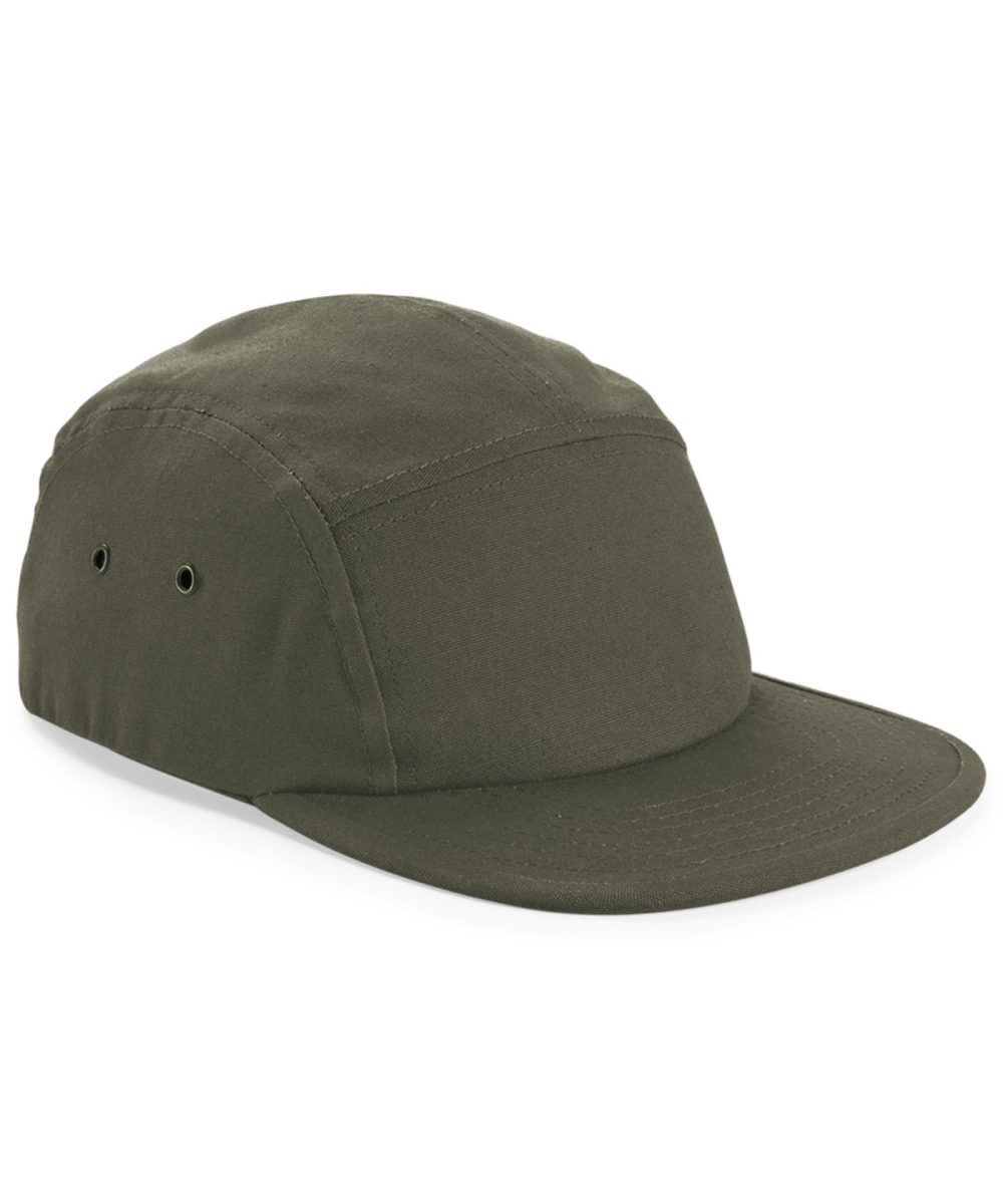 Olive Green Canvas 5-panel camper cap