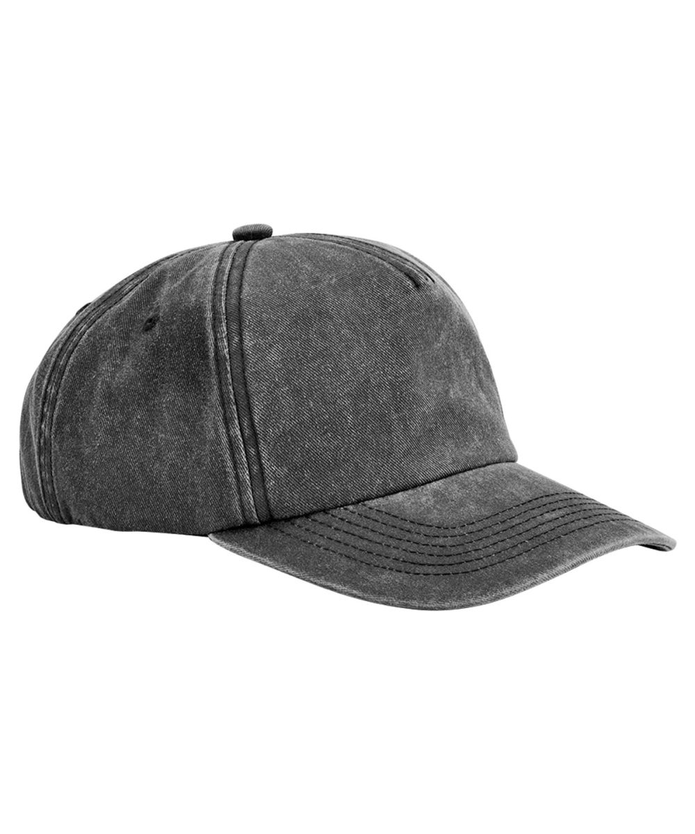 Vintage Black Relaxed 5-panel vintage cap