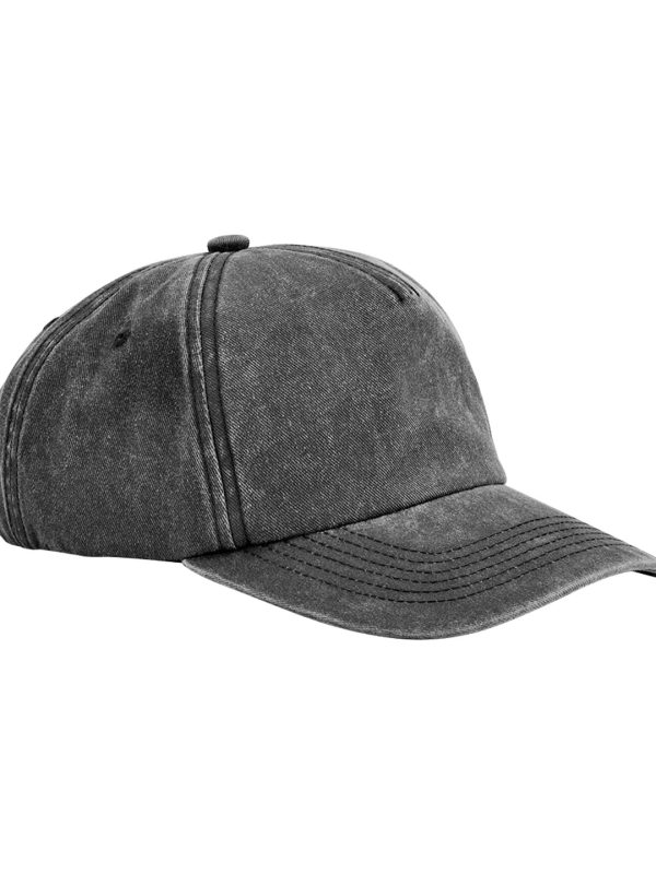 Vintage Black Relaxed 5-panel vintage cap