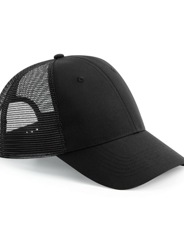 Black Recycled urbanwear 6-panel snapback trucker