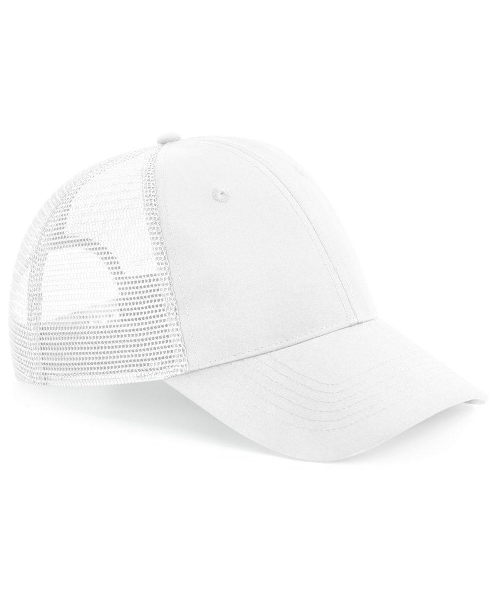 White Recycled urbanwear 6-panel snapback trucker