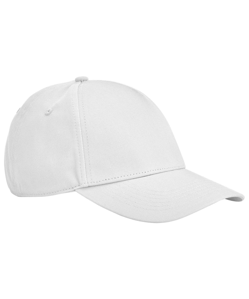 White EarthAware® classic organic cotton 5-panel cap