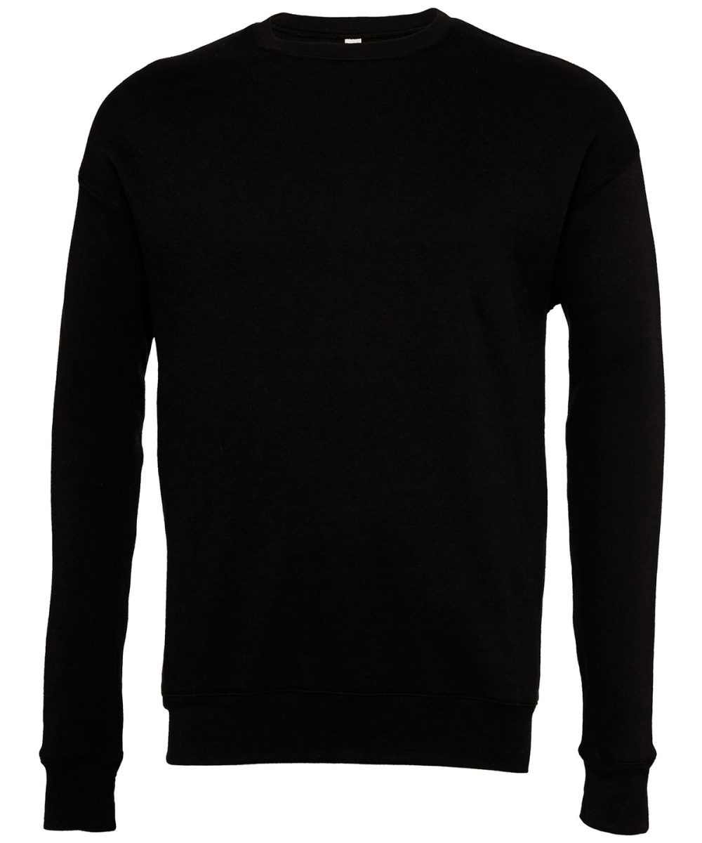 Black Unisex drop shoulder fleece