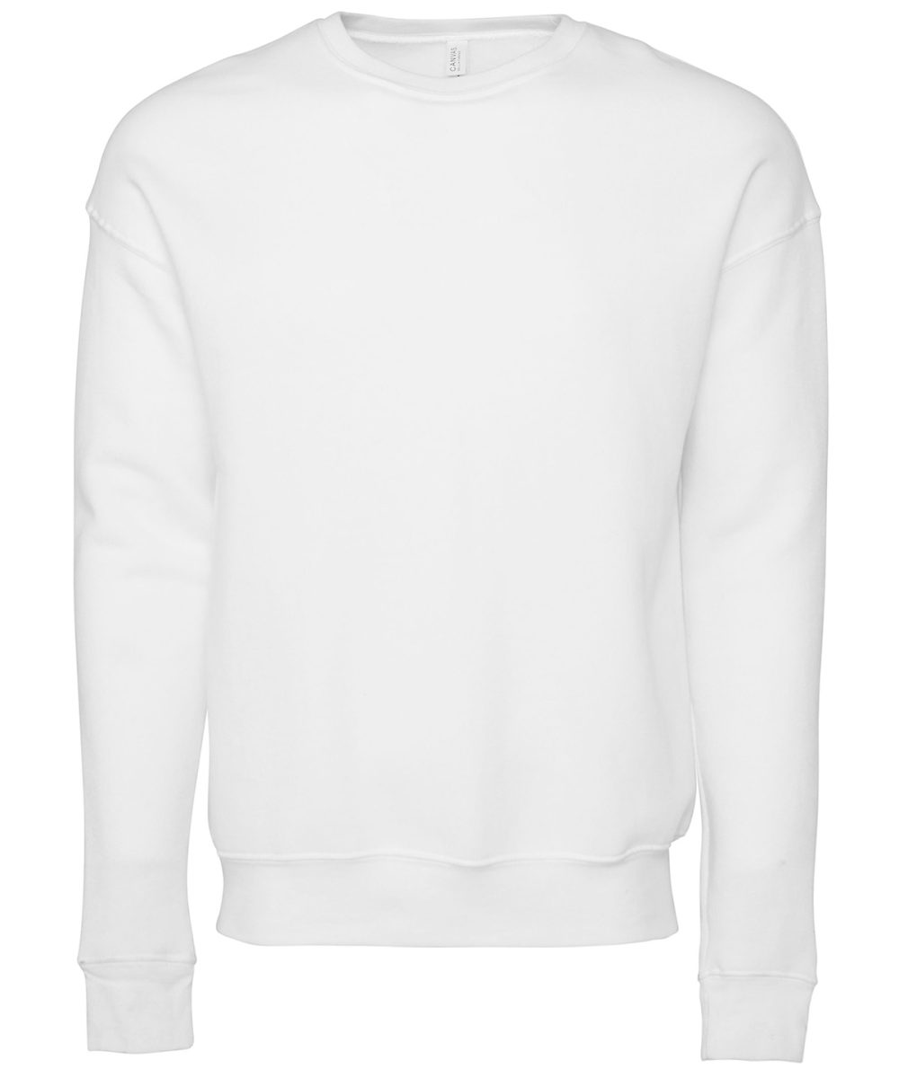 DTG White Unisex drop shoulder fleece