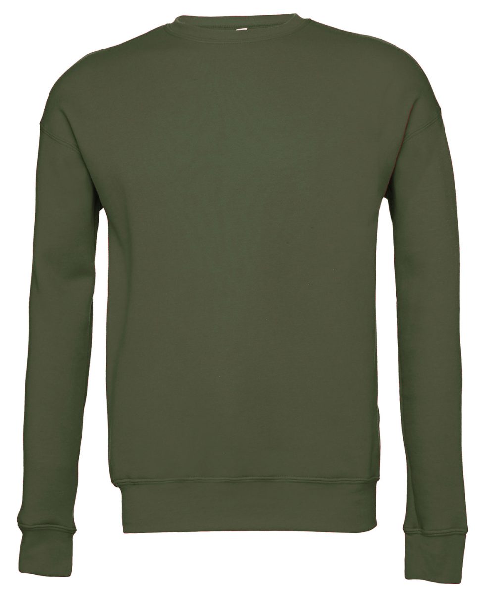 Military Green Unisex drop shoulder fleece