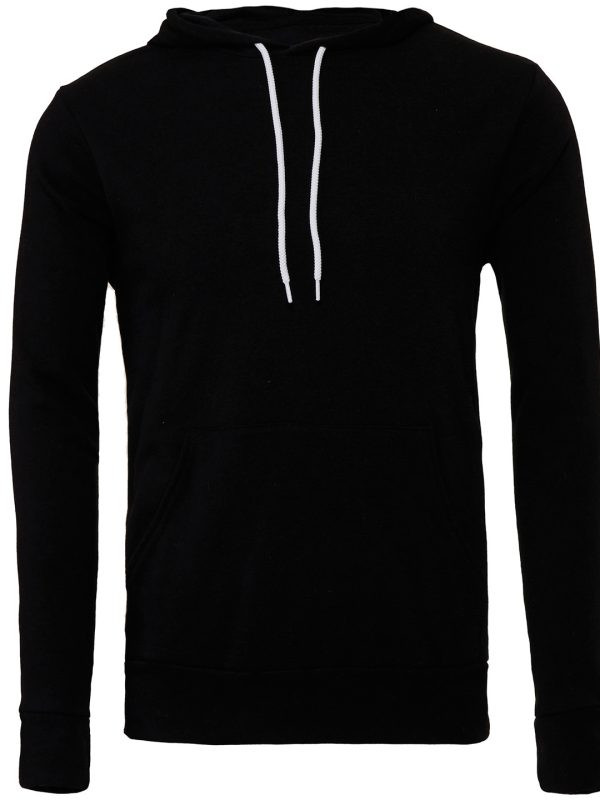 Black Unisex polycotton fleece pullover hoodie