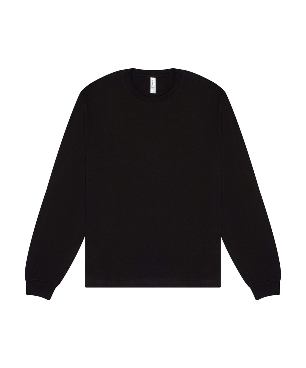 Black Unisex heavy boxy long sleeve tee