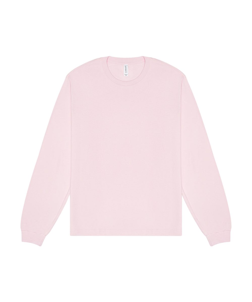 Soft Pink Unisex heavy boxy long sleeve tee