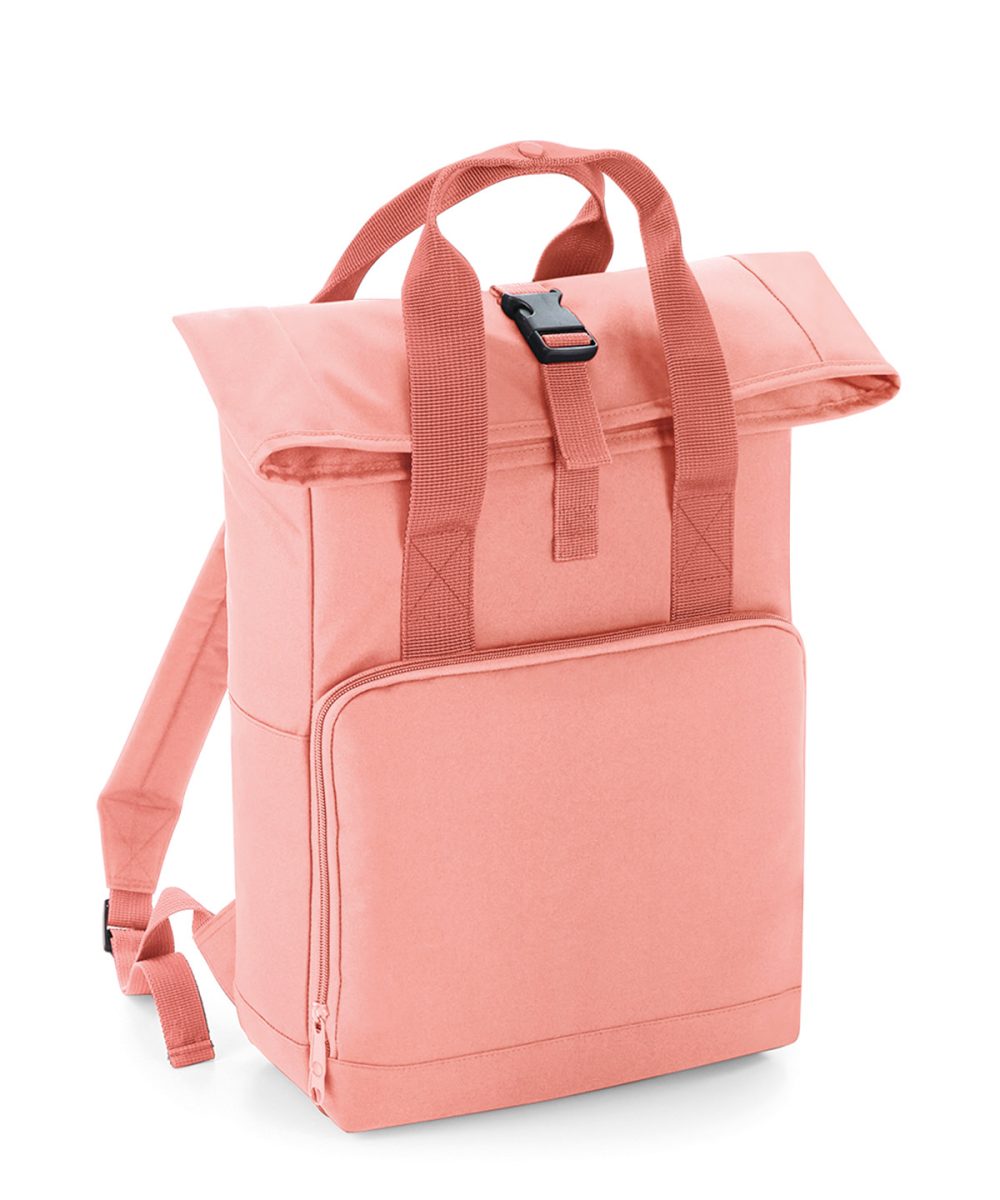 Blush Pink Twin handle roll-top backpack