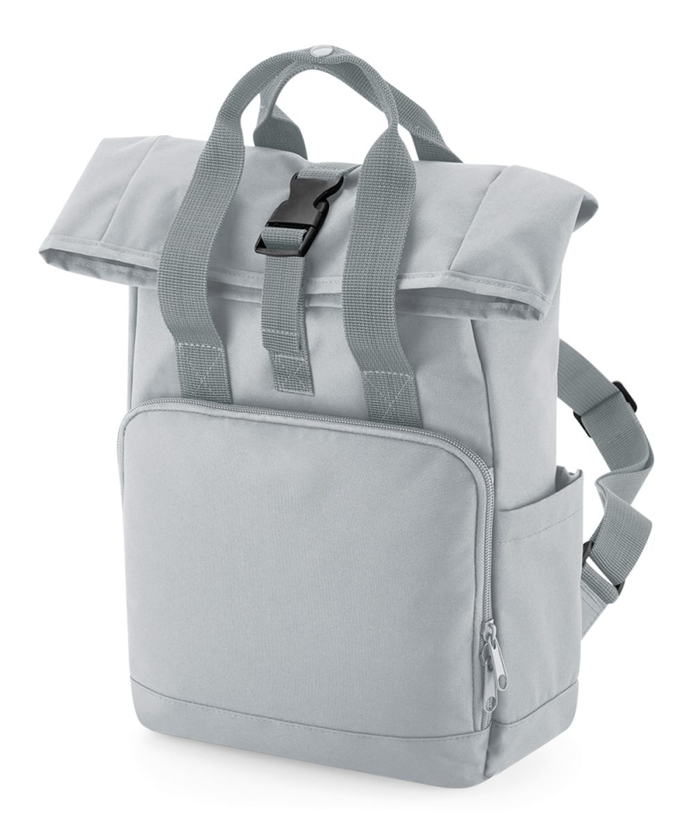 Light Grey Recycled mini twin handle roll-top backpack