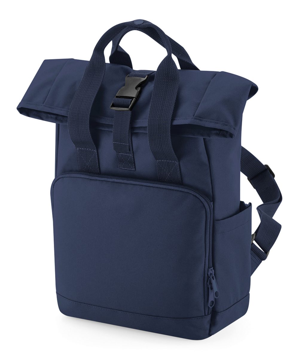 Navy Dusk Recycled mini twin handle roll-top backpack