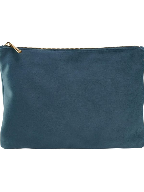 Blue Topaz Velvet accessory pouch