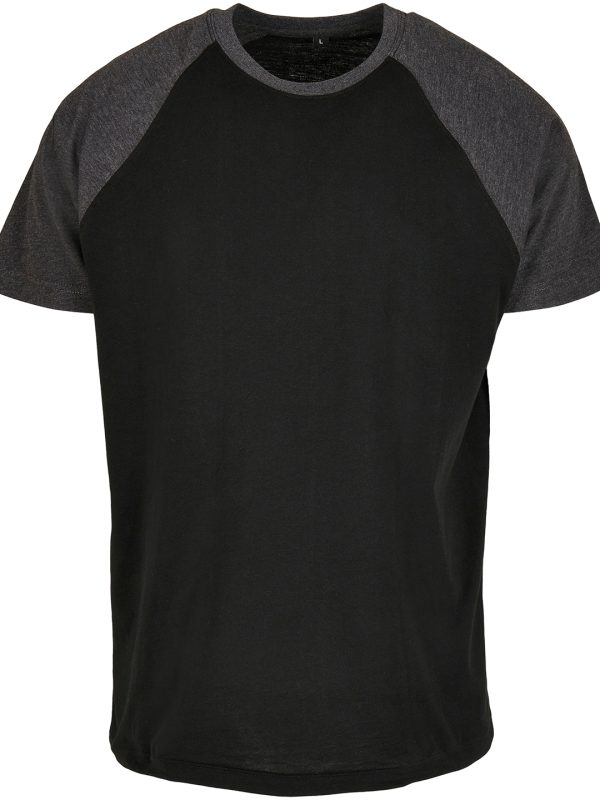 Black/Charcoal* Raglan contrast tee