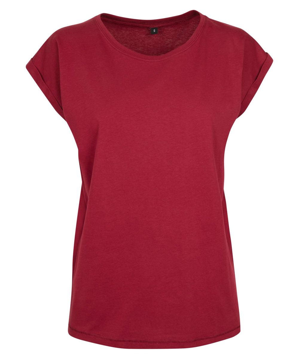 Burgundy*† Women's extended shoulder tee