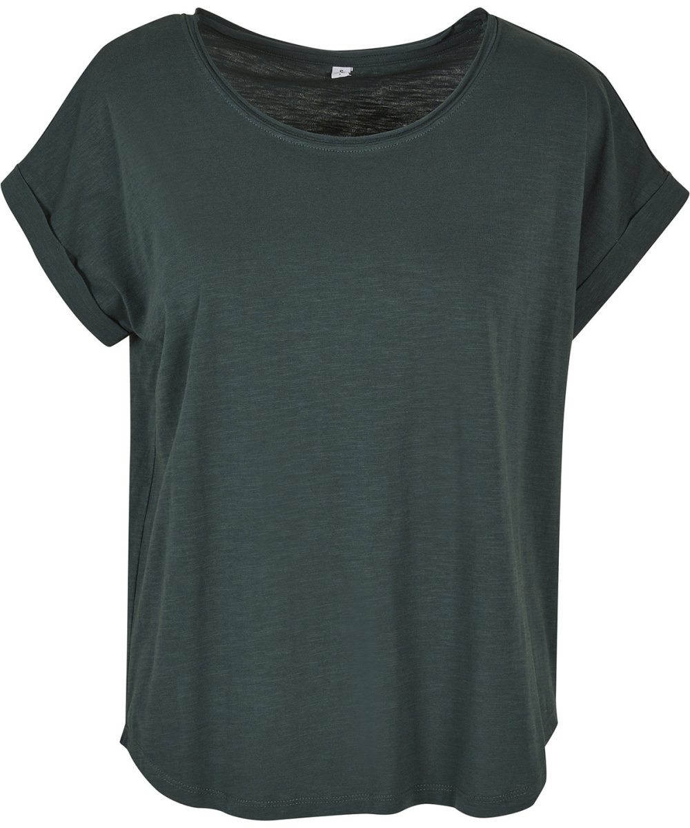 Bottle Green Women's long slub tee