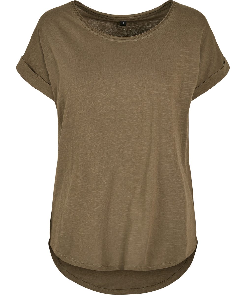 Olive Women's long slub tee