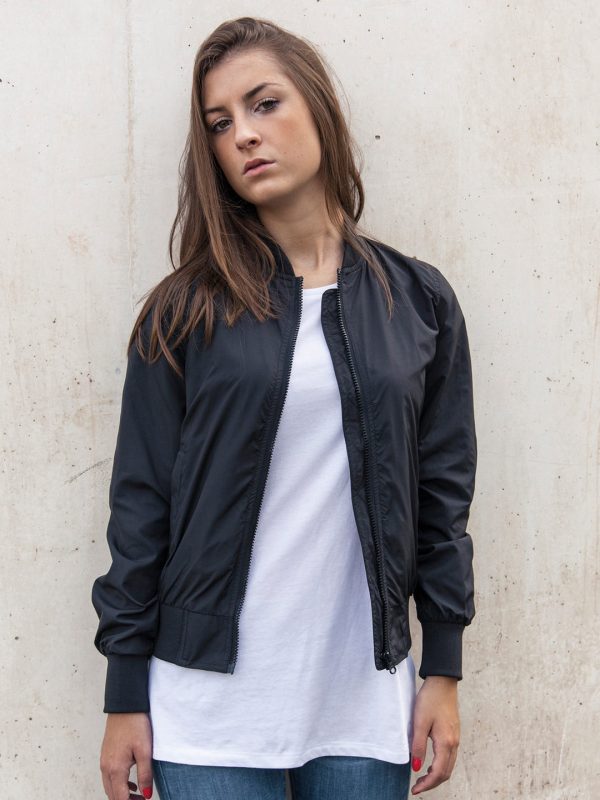 Women's nylon bomber jacket