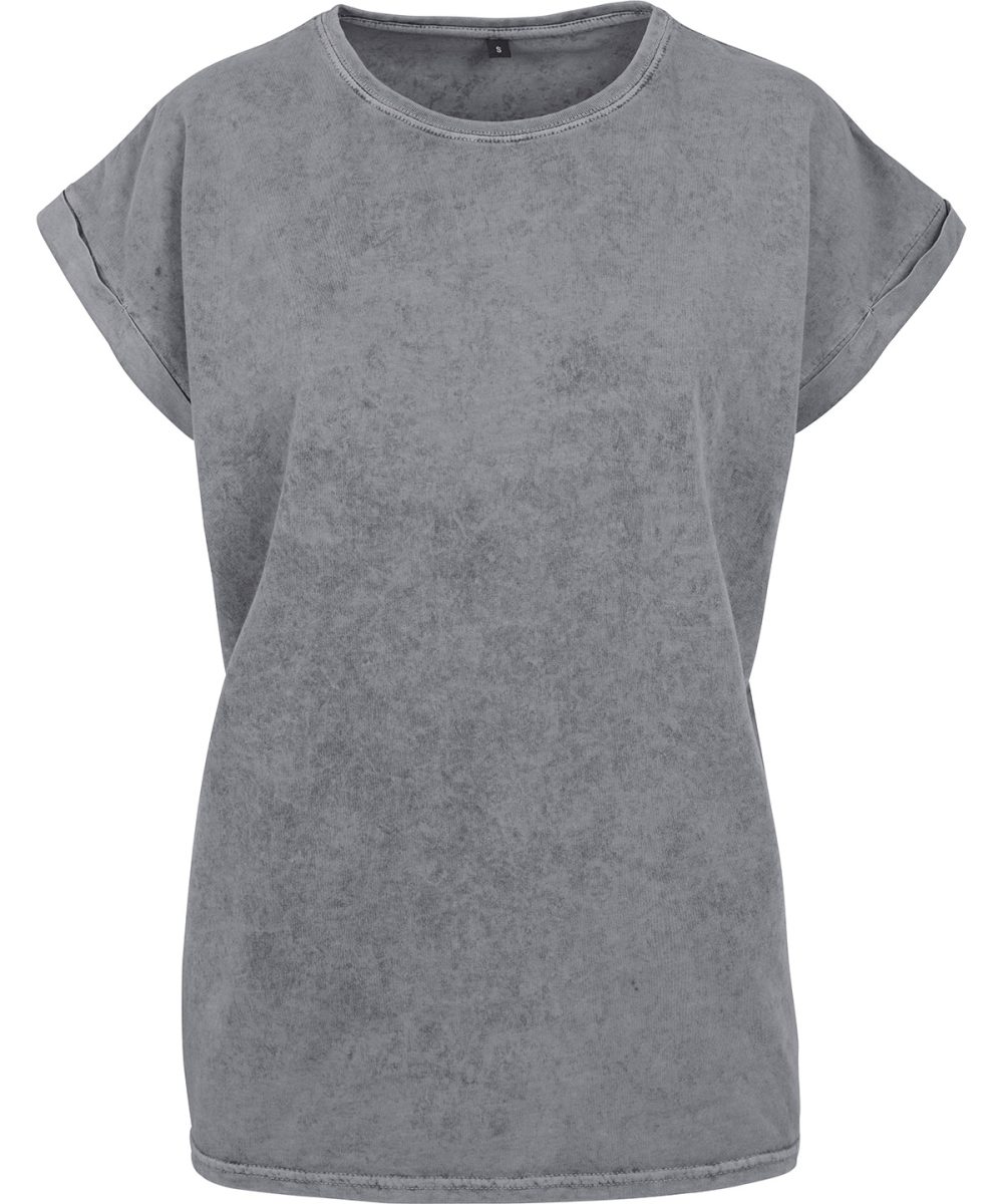 Asphalt Women's acid washed extended shoulder tee