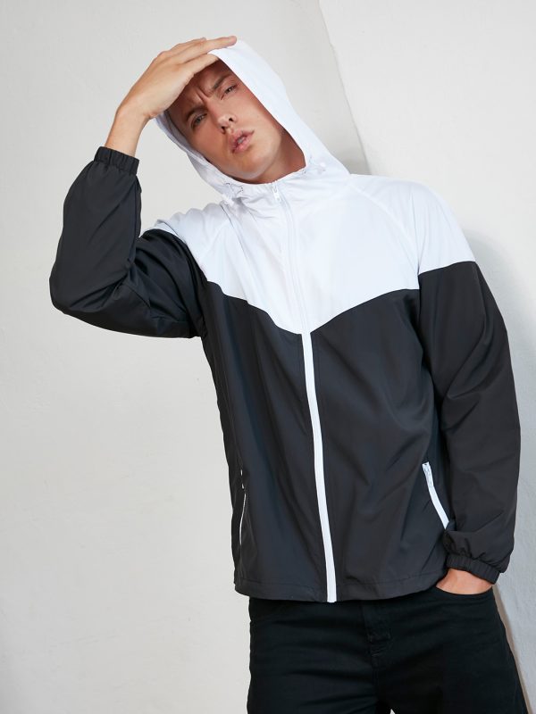 Two-tone tech windrunner jacket