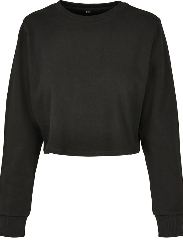 Black Women’s terry cropped crew