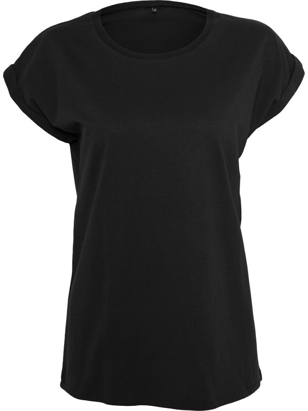 Black Women's organic extended shoulder tee