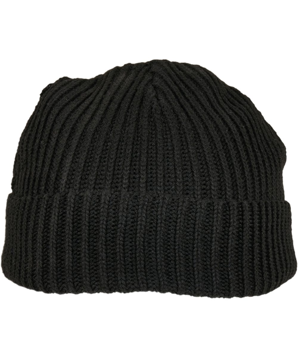 Black Recycled yarn fisherman beanie