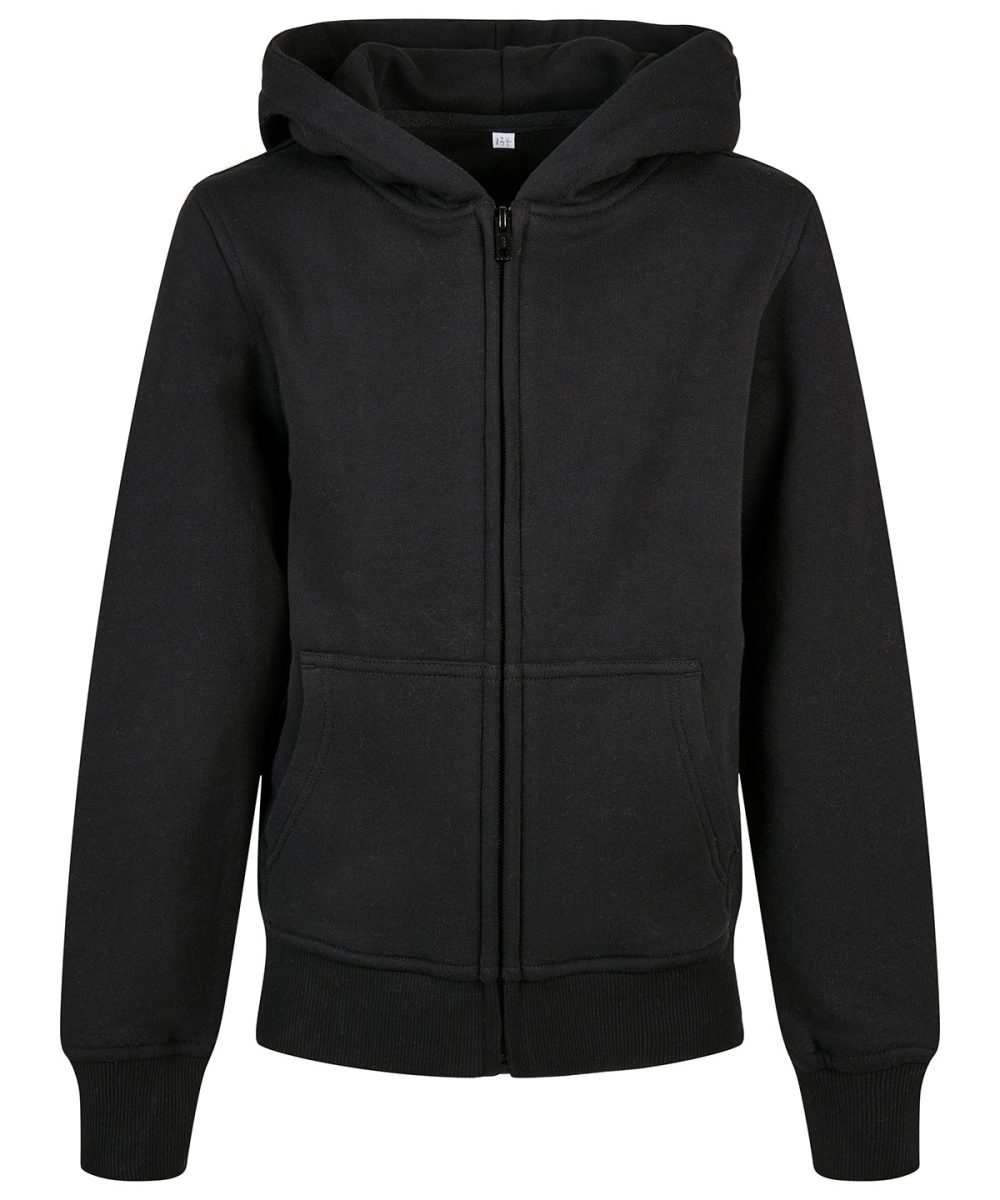 Black Organic kids basic zip hoodie