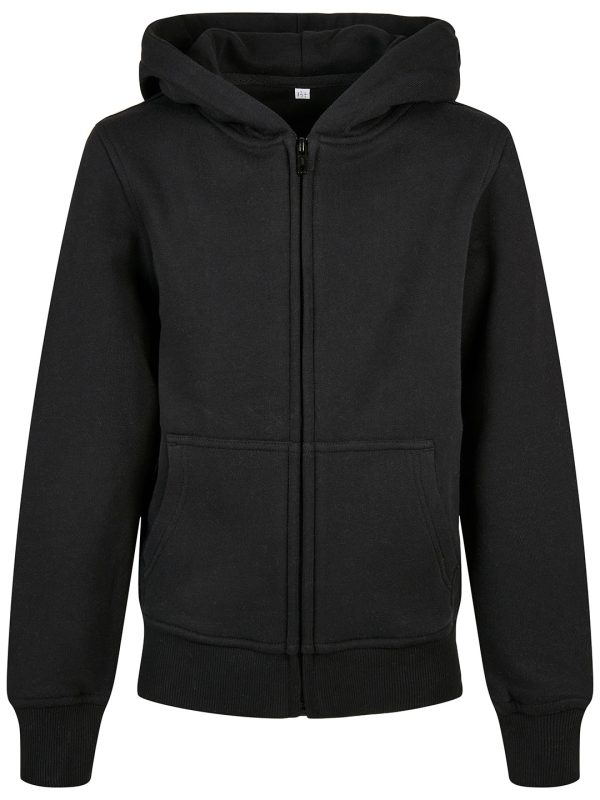 Black Organic kids basic zip hoodie