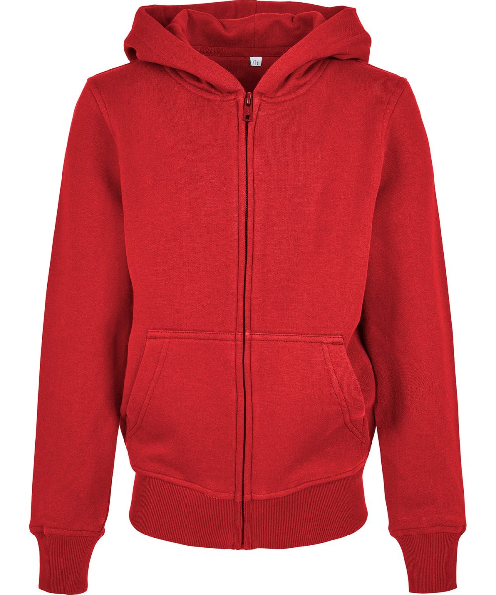 City Red Organic kids basic zip hoodie