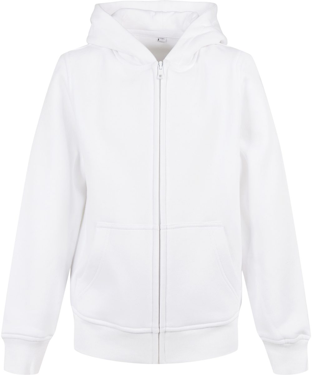 White Organic kids basic zip hoodie