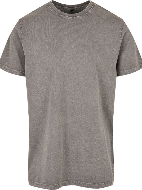 Asphalt Acid washed round neck tee