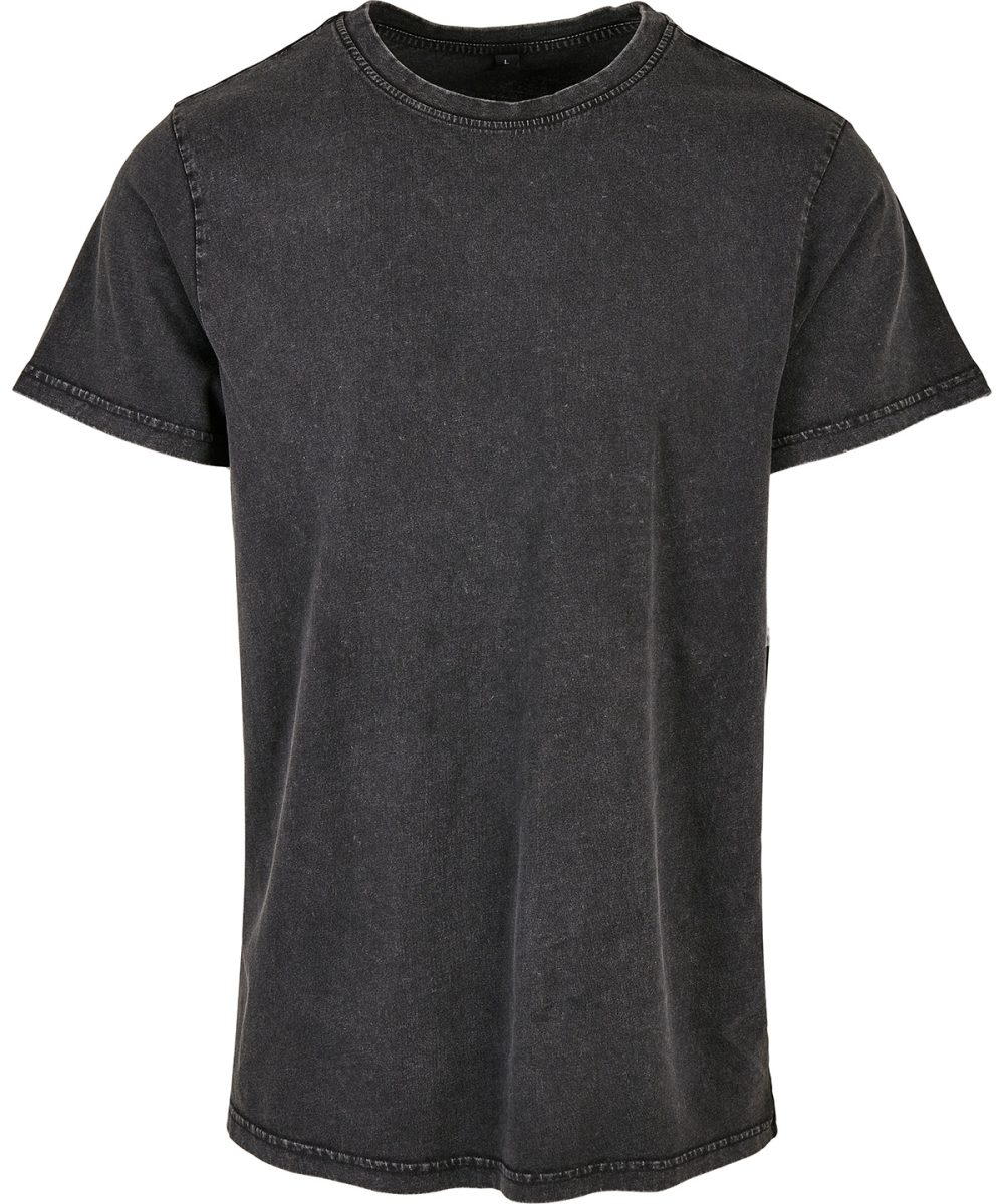 Black Acid washed round neck tee