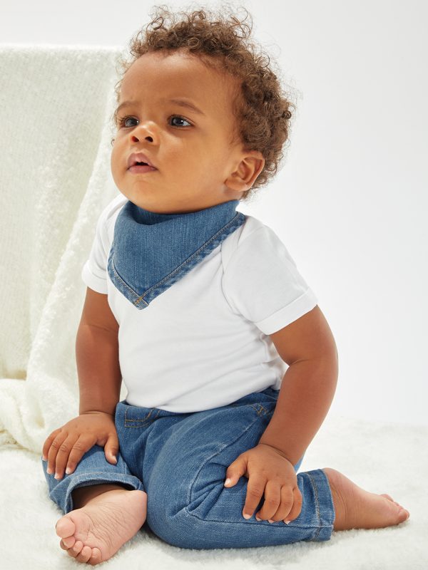 Baby Rocks denim bandana bib