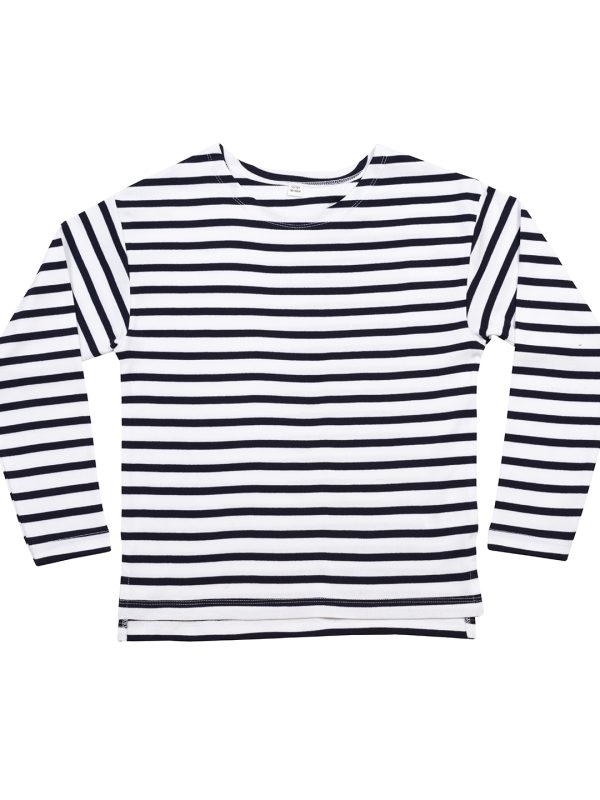 White/Navy Kids breton T