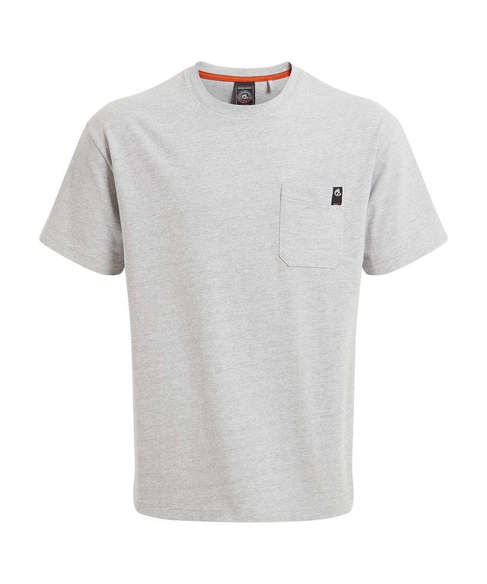 Soft Grey Marle Wakefield pocket workwear t-shirt