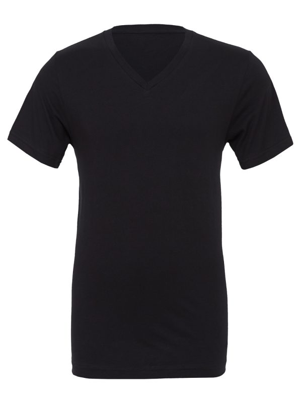 Black Unisex Jersey v-neck t-shirt