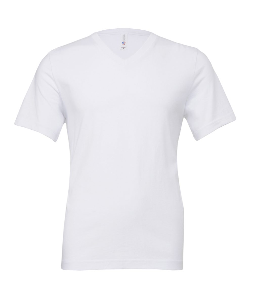 White Unisex Jersey v-neck t-shirt