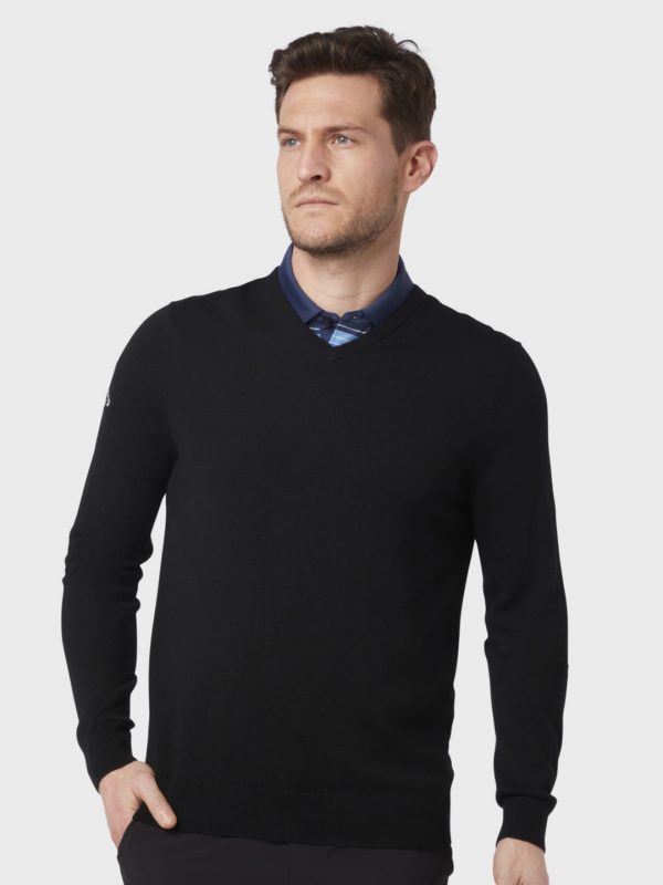 Ribbed v-neck Merino sweater