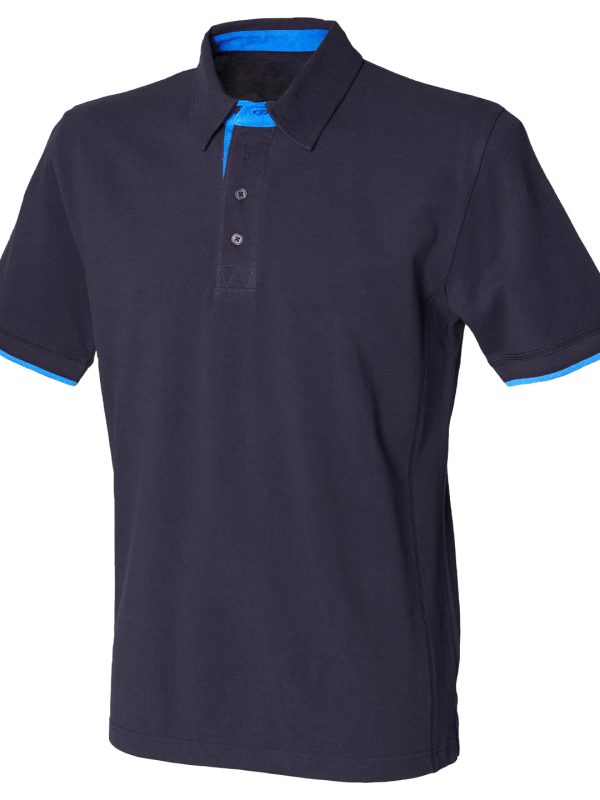 Navy/Marine Contrast piqué polo shirt