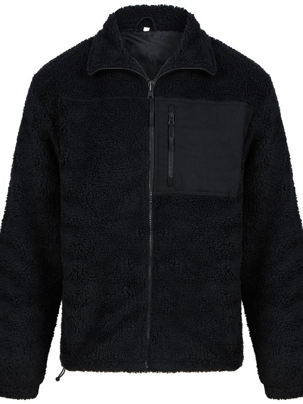 Black Recycled sherpa fleece